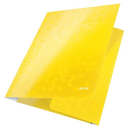 Pasta de Elásticos Leitz WOW 3982-01-16 A4 300g 3 Abas Amarelo Limão