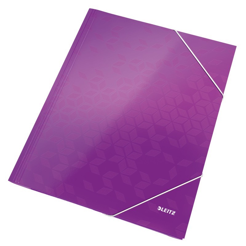 Pasta de Elásticos Leitz WOW 3982-01-62 A4 300g 3 Abas Violeta Pasta de Elásticos Leitz WOW 3982-01-62 A4 300g 3 Abas Violeta