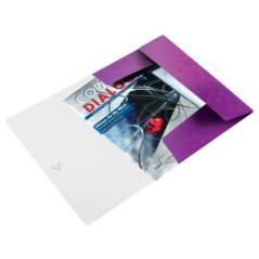 Pasta de Elásticos Leitz WOW 4599-01-62 A4 PP 3 Abas Violeta