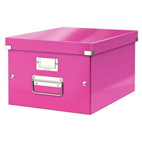 Caixa de Arrumação Leitz WOW Click & Store 6044-00-23 A4 Rosa