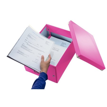 Caixa de Arrumação Leitz WOW Click & Store 6044-00-23 A4 Rosa