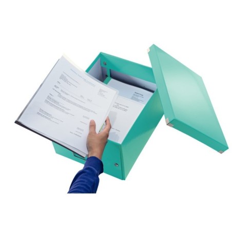 Caixa de Arrumação Leitz WOW Click & Store 6044-00-51 A4 Turquesa