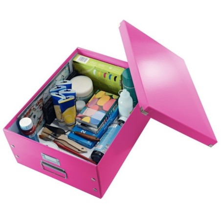 Caixa de Arrumação Leitz WOW Click & Store 6045-00-23 A3 Rosa