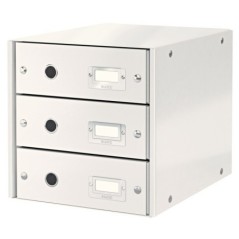Bloco de 3 Gavetas Leitz WOW Click & Store 6048-00-01 A4 Branco