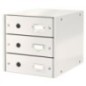 Bloco de 3 Gavetas Leitz WOW Click & Store 6048-00-01 A4 Branco