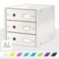 Bloco de 3 Gavetas Leitz WOW Click & Store 6048-00-01 A4 Branco
