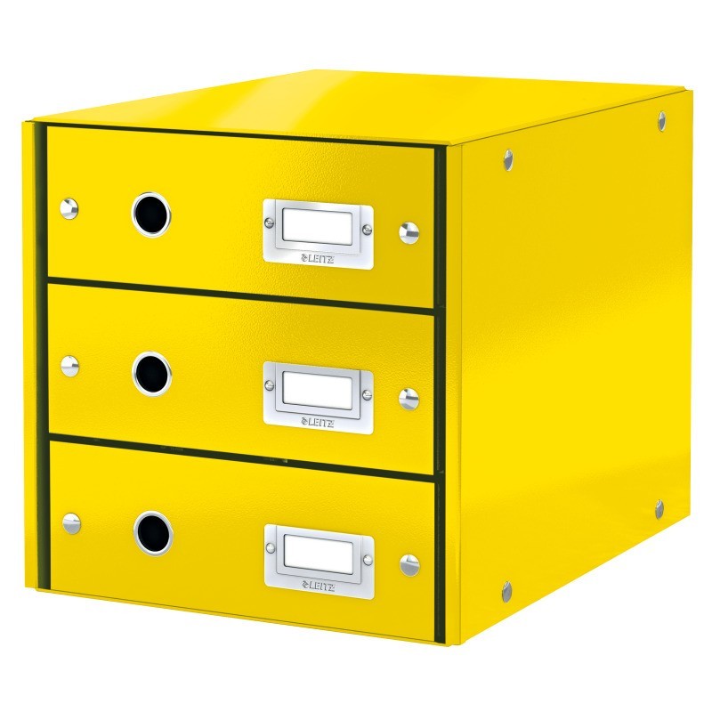 Bloco de 3 Gavetas Leitz WOW Click & Store 6048-00-16 A4 Amarelo