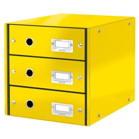 Bloco de 3 Gavetas Leitz WOW Click & Store 6048-00-16 A4 Amarelo