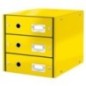Bloco de 3 Gavetas Leitz WOW Click & Store 6048-00-16 A4 Amarelo