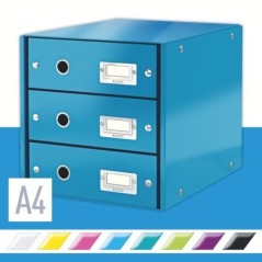Bloco de 3 Gavetas Leitz WOW Click & Store 6048-00-36 A4 Azul