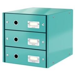 Bloco de 3 Gavetas Leitz WOW Click & Store 6048-00-51 A4 Turquesa
