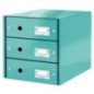 Bloco de 3 Gavetas Leitz WOW Click & Store 6048-00-51 A4 Turquesa