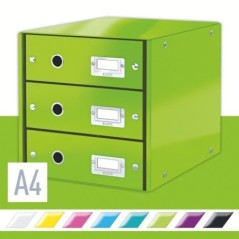 Bloco de 3 Gavetas Leitz WOW Click & Store 6048-00-54 A4 Verde