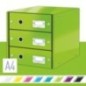 Bloco de 3 Gavetas Leitz WOW Click & Store 6048-00-54 A4 Verde