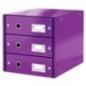 Bloco de 3 Gavetas Leitz WOW Click & Store 6048-00-62 A4 Violeta