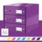 Bloco de 3 Gavetas Leitz WOW Click & Store 6048-00-62 A4 Violeta