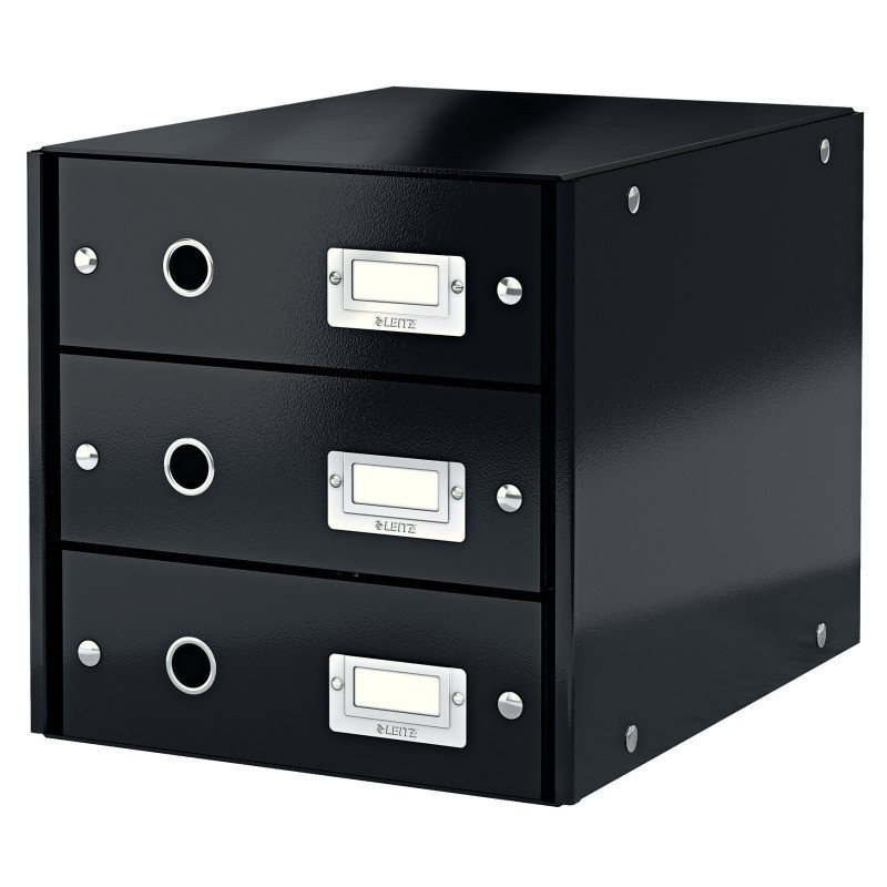 Bloco de 3 Gavetas Leitz WOW Click & Store 6048-00-95 A4 Preto
