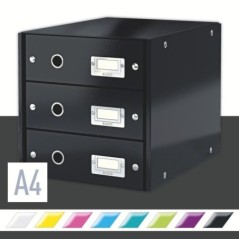 Bloco de 3 Gavetas Leitz WOW Click & Store 6048-00-95 A4 Preto