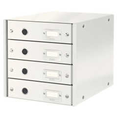 Bloco de 4 Gavetas Leitz WOW Click & Store 6049-00-01 A4 Branco