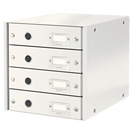 Bloco de 4 Gavetas Leitz WOW Click & Store 6049-00-01 A4 Branco