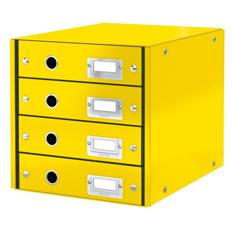 Bloco de 4 Gavetas Leitz WOW Click & Store 6049-00-16 A4 Amarelo