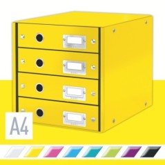 Bloco de 4 Gavetas Leitz WOW Click & Store 6049-00-16 A4 Amarelo