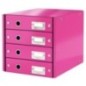 Bloco de 4 Gavetas Leitz WOW Click & Store 6049-00-23 A4 Rosa