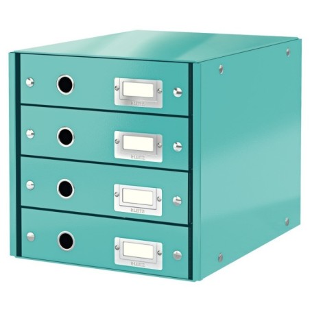 Bloco de 4 Gavetas Leitz WOW Click & Store 6049-00-51 A4 Turquesa
