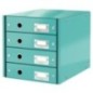 Bloco de 4 Gavetas Leitz WOW Click & Store 6049-00-51 A4 Turquesa