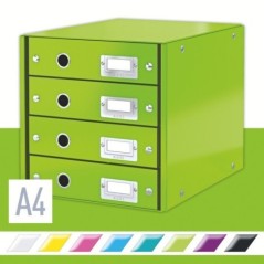 Bloco de 4 Gavetas Leitz WOW Click & Store 6049-00-54 A4 Verde