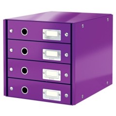 Bloco de 4 Gavetas Leitz WOW Click & Store 6049-00-62 A4 Violeta