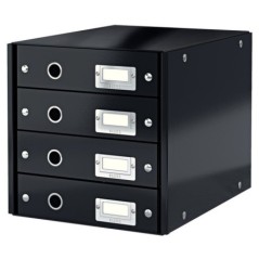 Bloco de 4 Gavetas Leitz WOW Click & Store 6049-00-95 A4 Preto