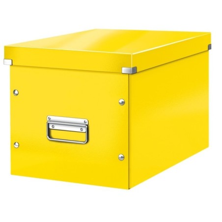Caixa de Arrumação Leitz WOW Click & Store 6108-00-16 Cube Amarelo