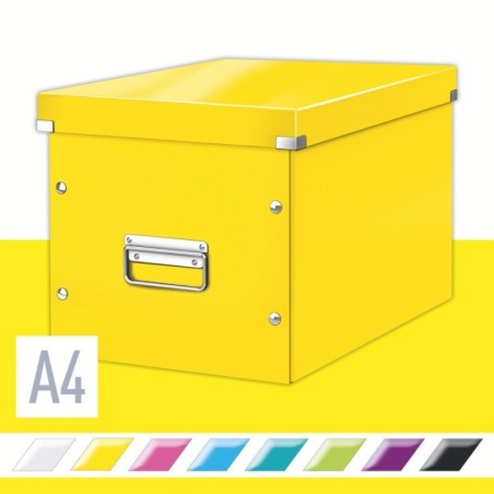 Caixa de Arrumação Leitz WOW Click & Store 6108-00-16 Cube Amarelo