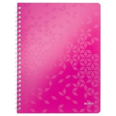 Caderno de Espiral Leitz WOW 4637-01-23 A4 80F 80g Pautado Rosa