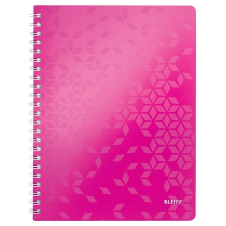 Caderno de Espiral Leitz WOW 4637-01-23 A4 80F 80g Pautado Rosa