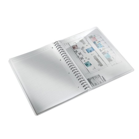 Caderno de Espiral Leitz WOW 4638-01-01 A4 80F 80g Quadriculado Branco