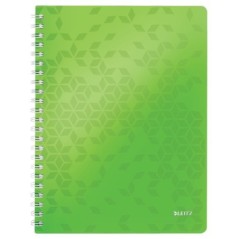 Caderno de Espiral Leitz WOW 4638-01-54 A4 80F 80g Quadriculado Verde