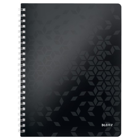 Caderno de Espiral Leitz WOW 4638-01-95 A4 80F 80g Quadriculado Preto