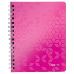 Caderno de Espiral Leitz WOW 4639-01-23 A5 80F 80g Pautado Rosa