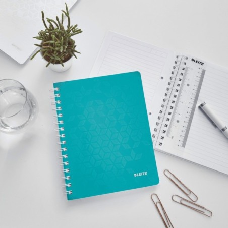 Caderno de Espiral Leitz WOW 4639-01-51 A5 80F 80g Pautado Turquesa