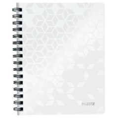 Caderno de Espiral Leitz WOW 4641-01-01 A5 80F 80g Quadriculado Branco