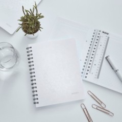 Caderno de Espiral Leitz WOW 4641-01-01 A5 80F 80g Quadriculado Branco