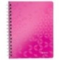 Caderno de Espiral Leitz WOW 4641-01-23 A5 80F 80g Quadriculado Rosa Caderno de Espiral Leitz WOW 4641-01-23 A5 80F 80g Quadriculado Rosa