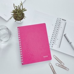 Caderno de Espiral Leitz WOW 4641-01-23 A5 80F 80g Quadriculado Rosa
