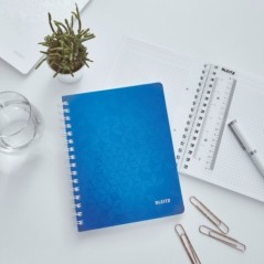 Caderno de Espiral Leitz WOW 4641-01-36 A5 80F 80g Quadriculado Azul