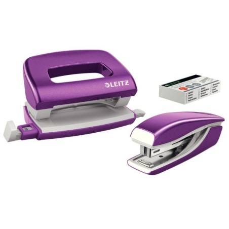 Conjunto Agrafador+Furador Leitz WOW NeXXt Mini 5561-22-62 Violeta