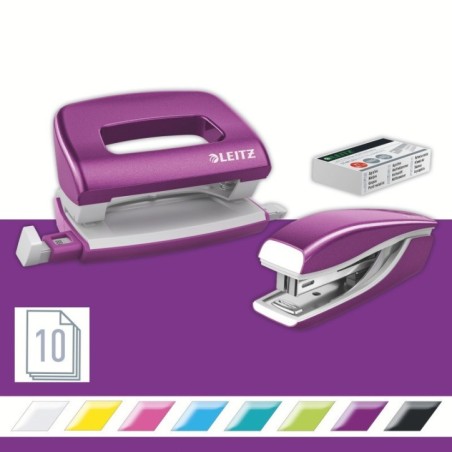 Conjunto Agrafador+Furador Leitz WOW NeXXt Mini 5561-22-62 Violeta