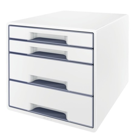 Bloco de 4 Gavetas Leitz WOW Cube 5213-20-01 A4+ Branco/Cinzento