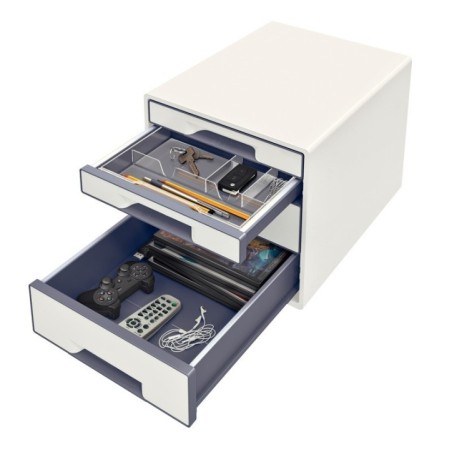Bloco de 4 Gavetas Leitz WOW Cube 5213-20-01 A4+ Branco/Cinzento
